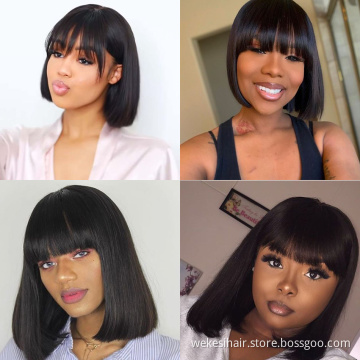 Straight Bob Wigs Human Hair Hd Full Lace Front Wig Cheap Peruvian Natural Virgin Human Hair Transparent Lace Frontal Wig Vendor